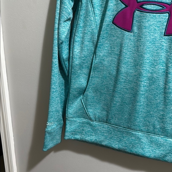 Under Armour cold gear storm Teal Hoodie with Purple Logo - Picture 5 of 8